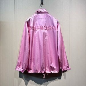 🚩steal authentic Balenciaga Pink Zippered Satin Jacket